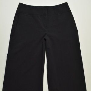 BYERWEAR Sz 7 Juniors BLACK Culotte WIDE Leg CROPPED Stretch MID Rise Dress Pant